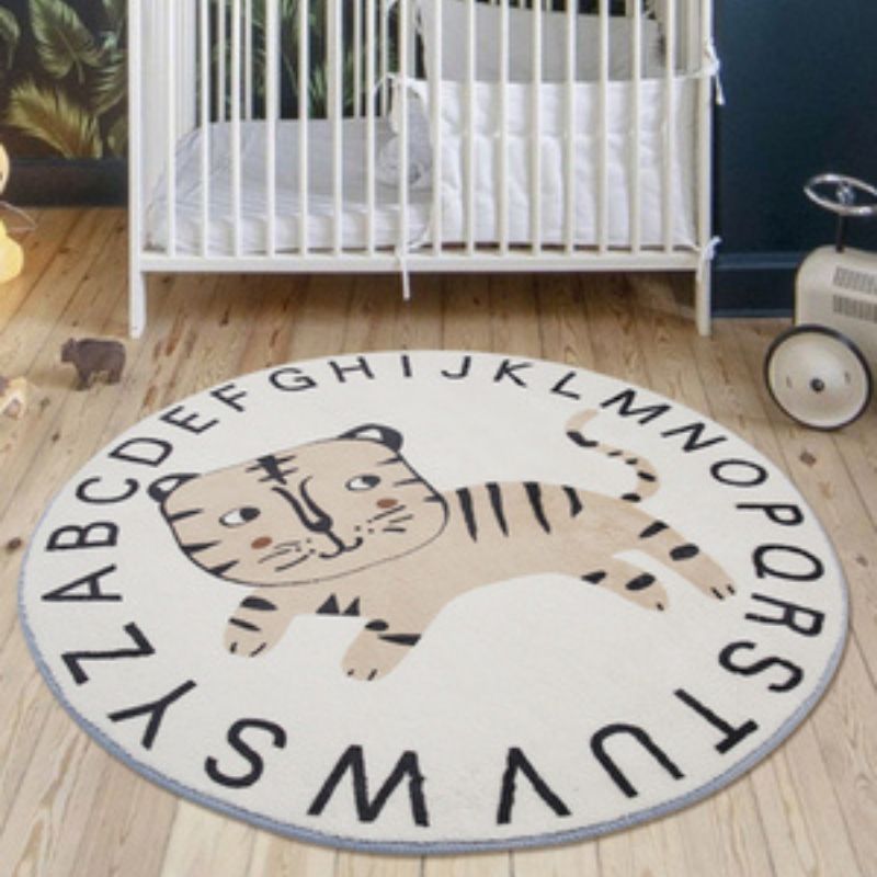 Round Rug ABC Alphabet Animals