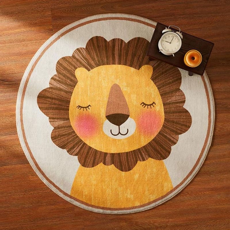 Round Area Rug Cute Animals