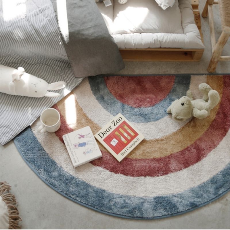 Soft Semicircle Area Rug Rainbow