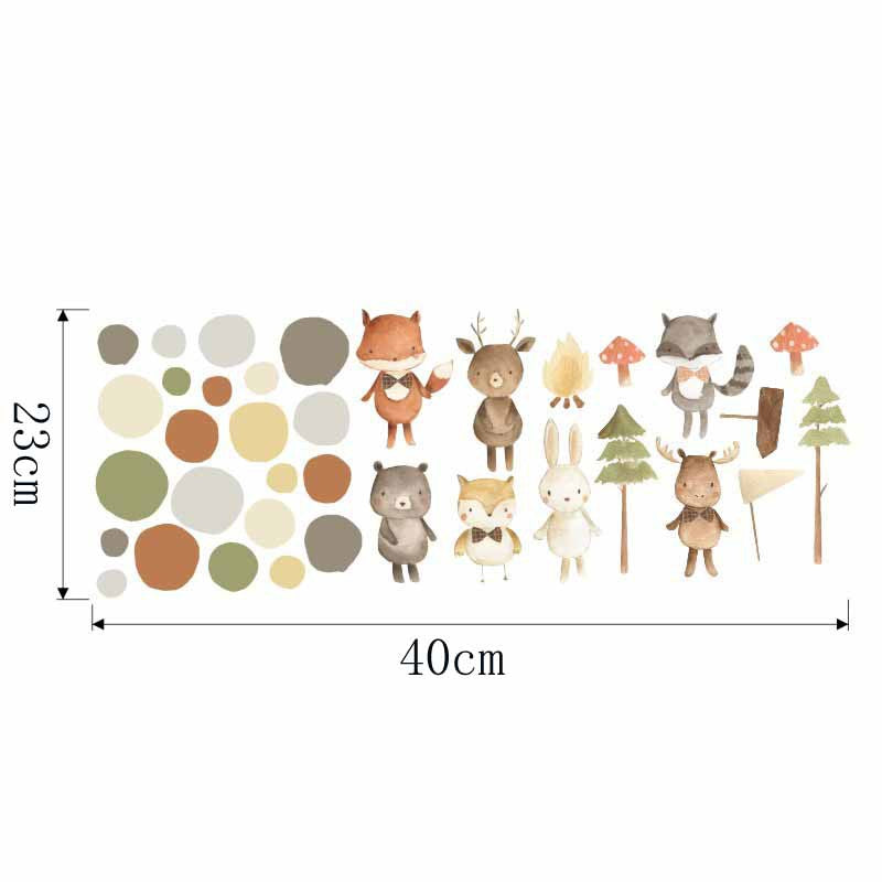 Pattern Wall Decals Forest Animals and Dots