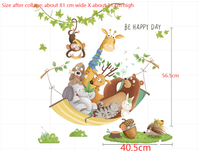 Cartoon Wall Decals Funny Animals