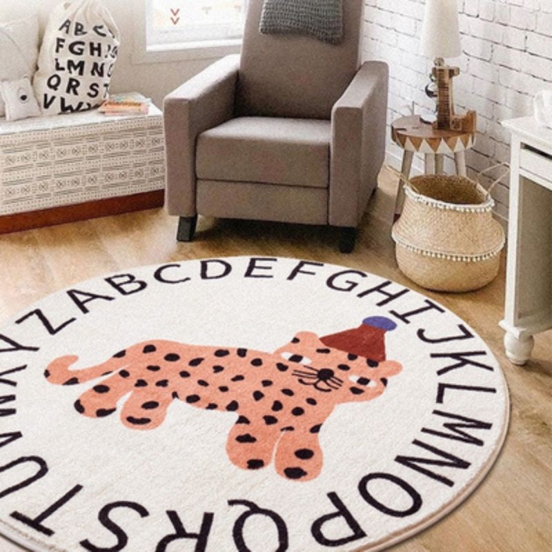 Round Rug ABC Alphabet Animals