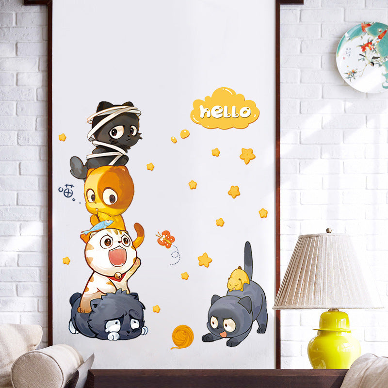 Cartoon Wall Decals Kitten Personalities