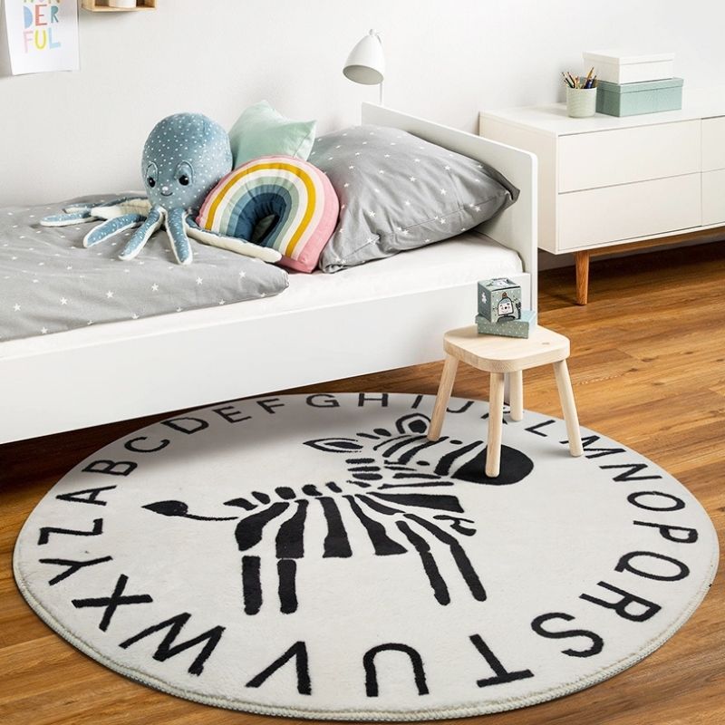 Round Rug ABC Alphabet Animals