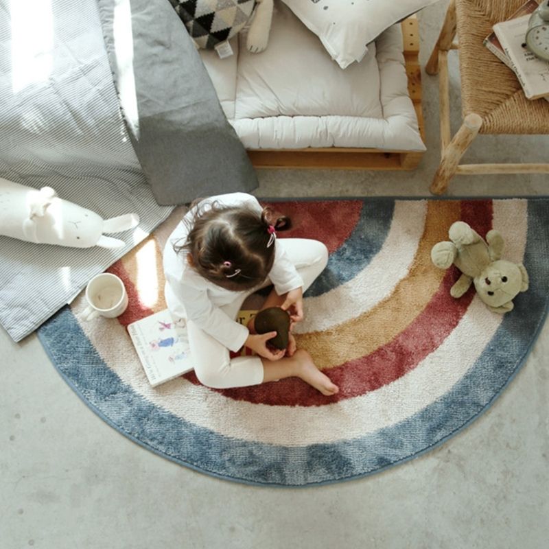 Soft Semicircle Area Rug Rainbow