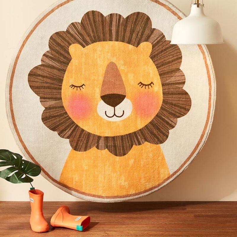 Round Area Rug Cute Animals