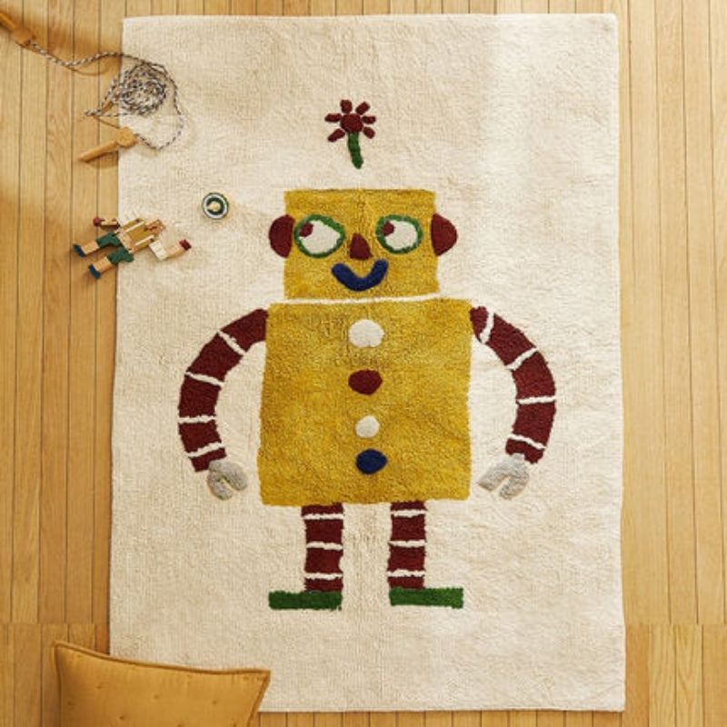 Nursery Soft Area Rug Robot