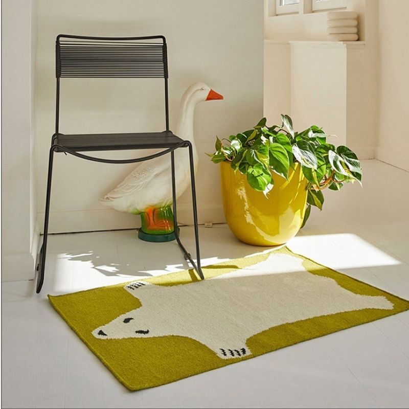 Nursery Soft Area Rug Flat Animals