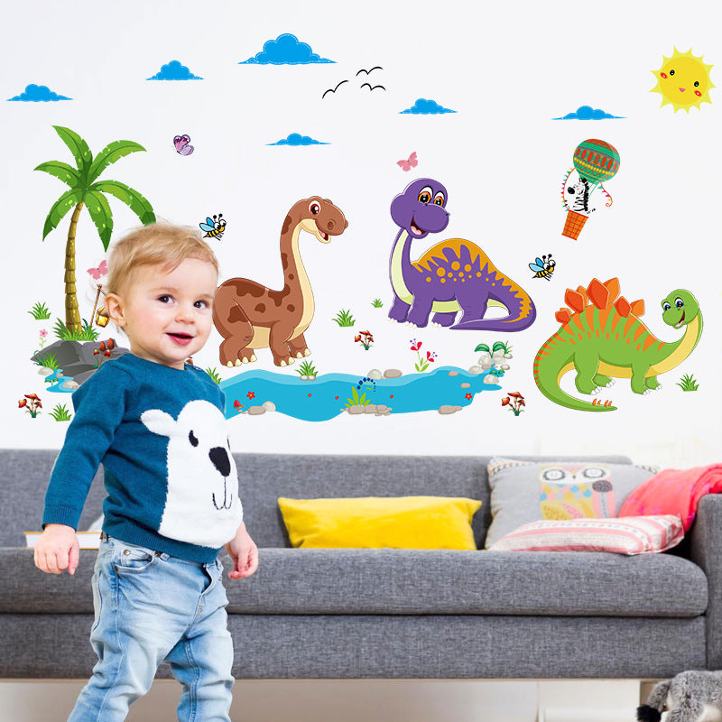 Cartoon Wall Decals Little Dinosaur World