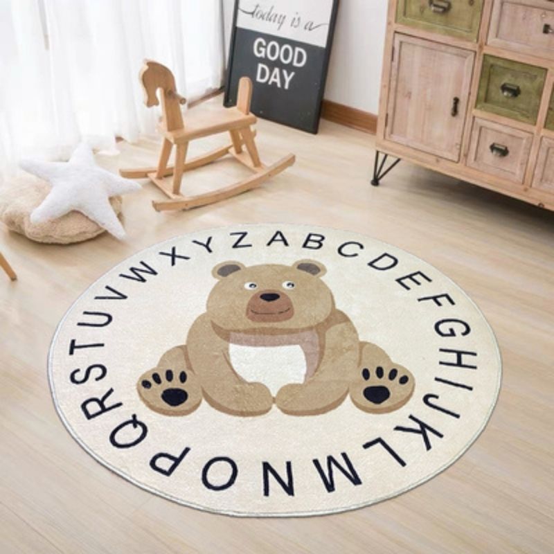 Round Rug ABC Alphabet Animals