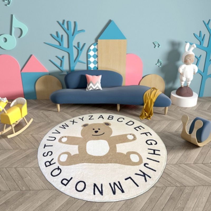 Round Rug ABC Alphabet Animals