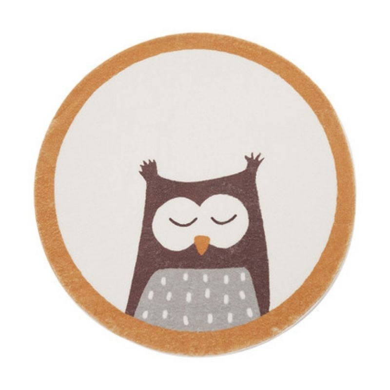 Nursery Round Area Rug Animal Portraits