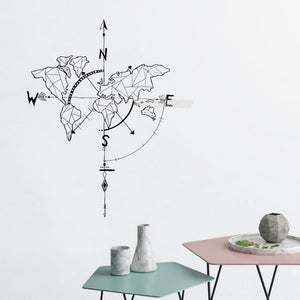 Wall Sticker Geometric World Compass