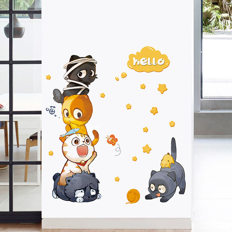 Cartoon Wall Decals Kitten Personalities