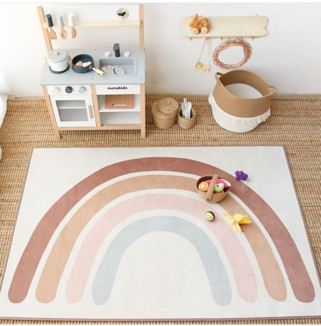 Nursery Soft Area Rug Nordic Rainbow