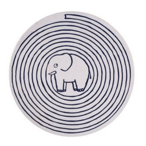 Nursery Area Round Rug Circle Elephant