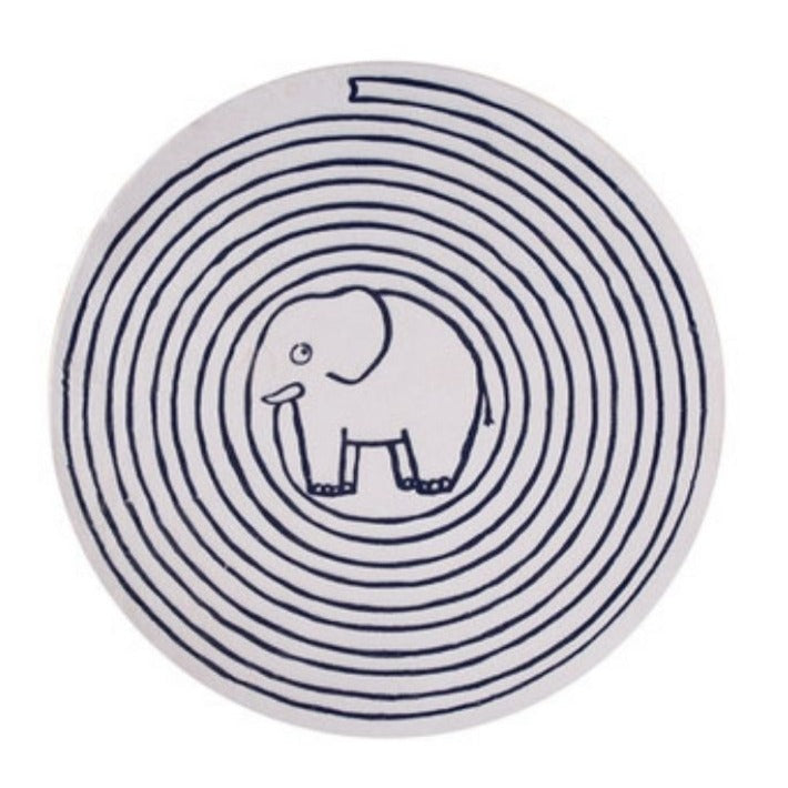 Nursery Area Round Rug Circle Elephant