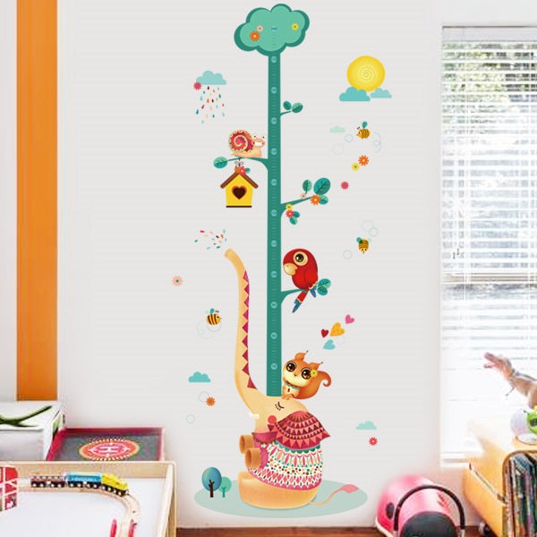 Cartoon Wall Decals Little Cats Height Meter