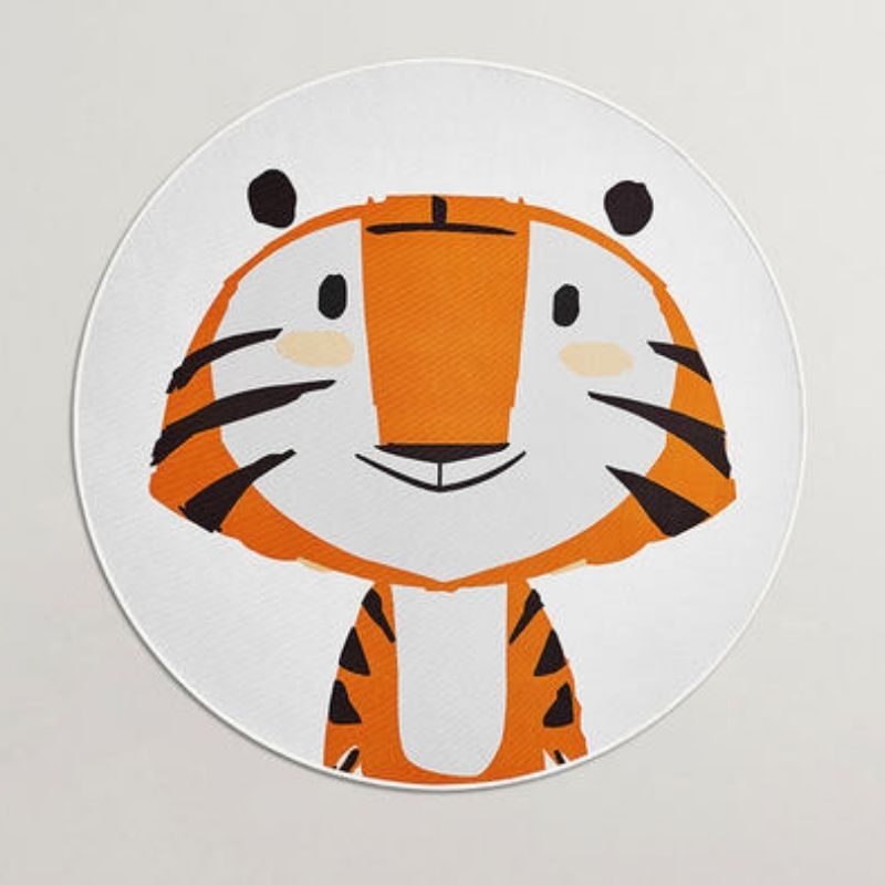Round Area Rug Cute Animals