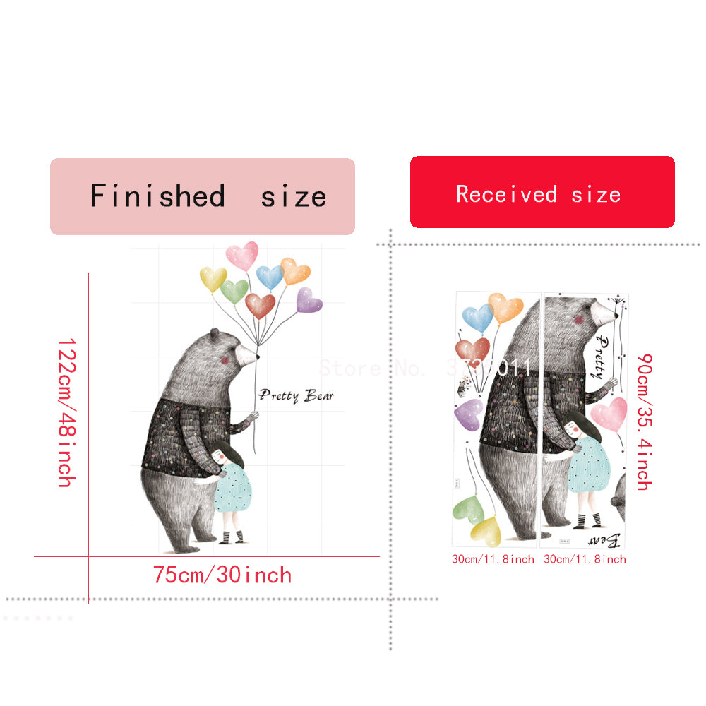 Cartoon Wall Decal Pretty Bear