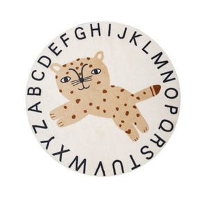 Round Rug ABC Alphabet Animals