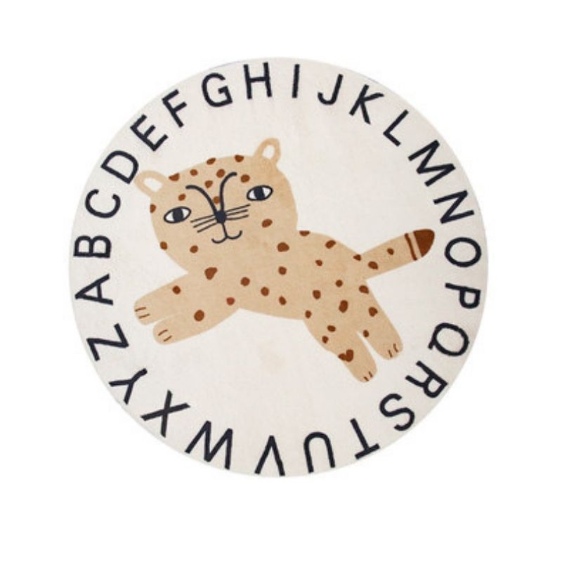 Round Rug ABC Alphabet Animals