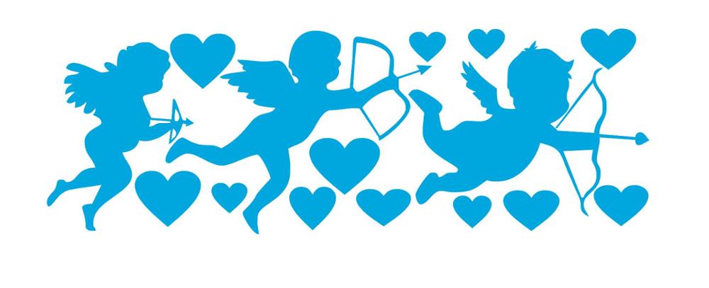 Cartoon Wall Decals Baby Angels Trio