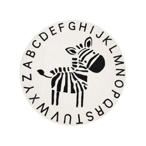 Round Rug ABC Alphabet Animals
