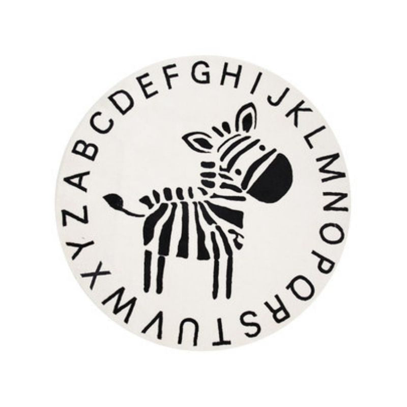 Round Rug ABC Alphabet Animals