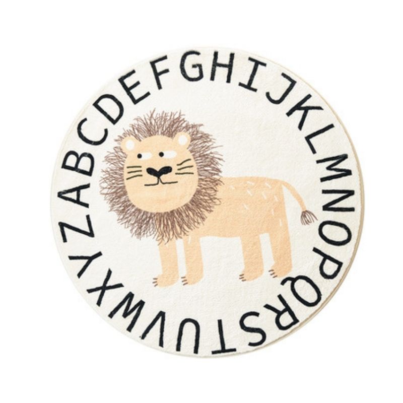 Round Rug ABC Alphabet Animals
