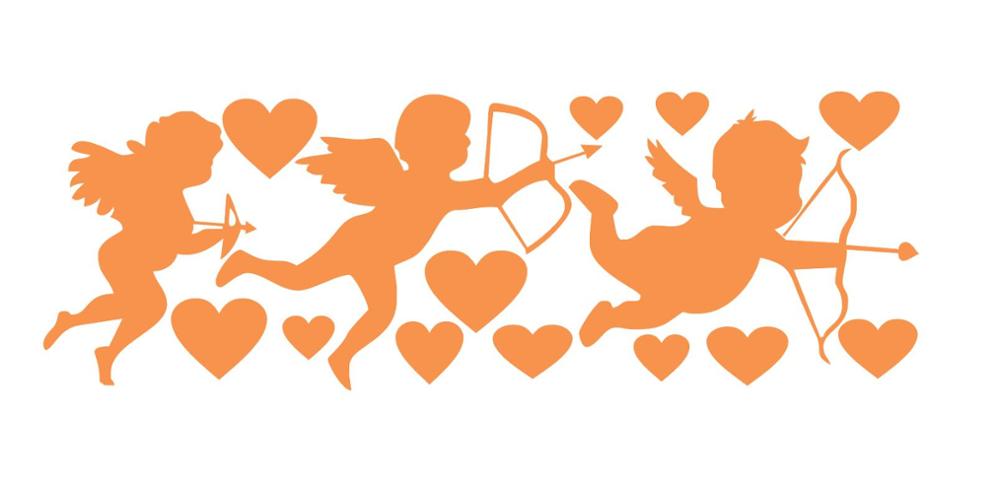 Cartoon Wall Decals Baby Angels Trio