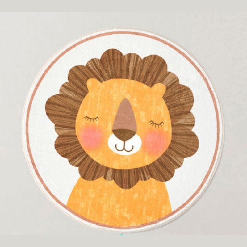 Round Area Rug Cute Animals