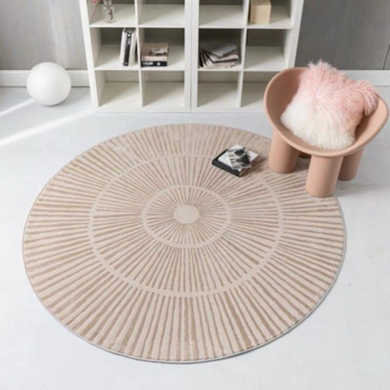 Nordic Area Round Rug Circle Stripes