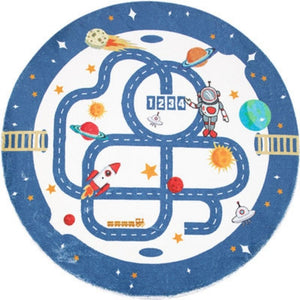 Round Area Rug Space Highway Road