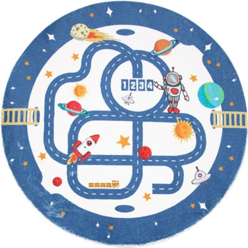 Round Area Rug Space Highway Road