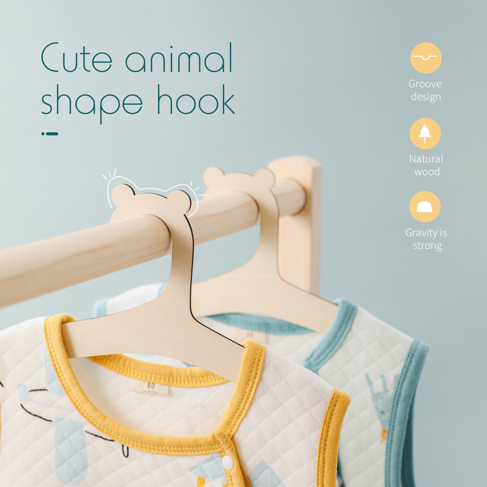 Wooden Children Hanger Creative Home Pendant
