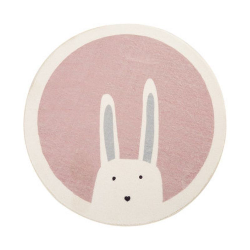 Nursery Round Area Rug Animal Portraits