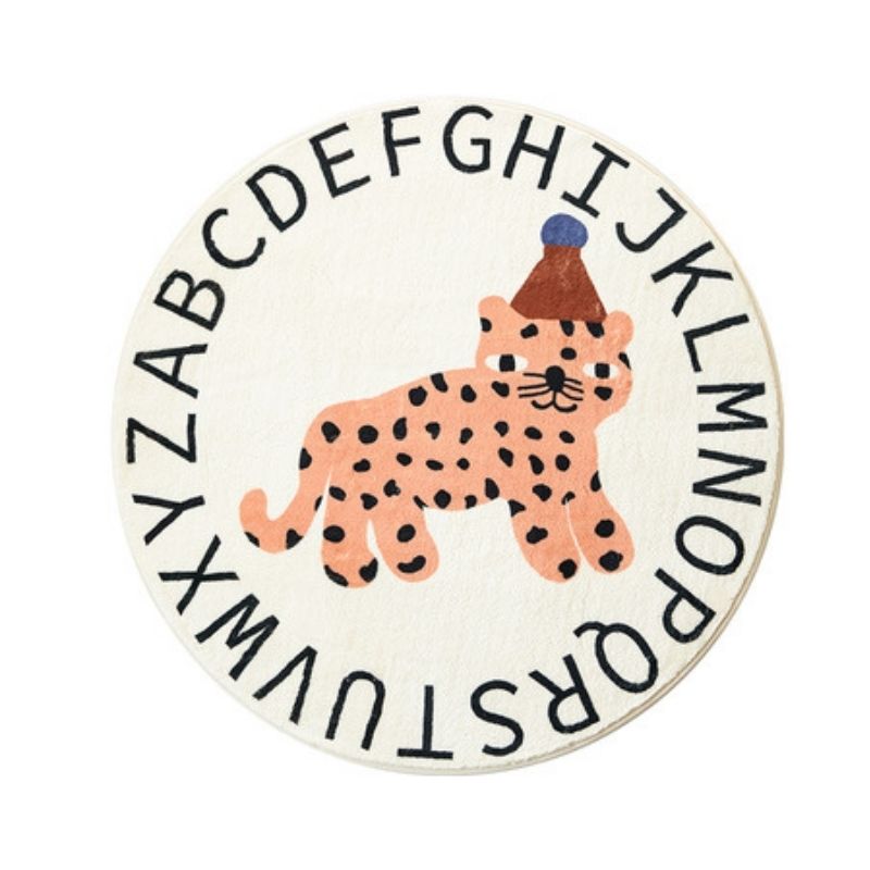 Round Rug ABC Alphabet Animals
