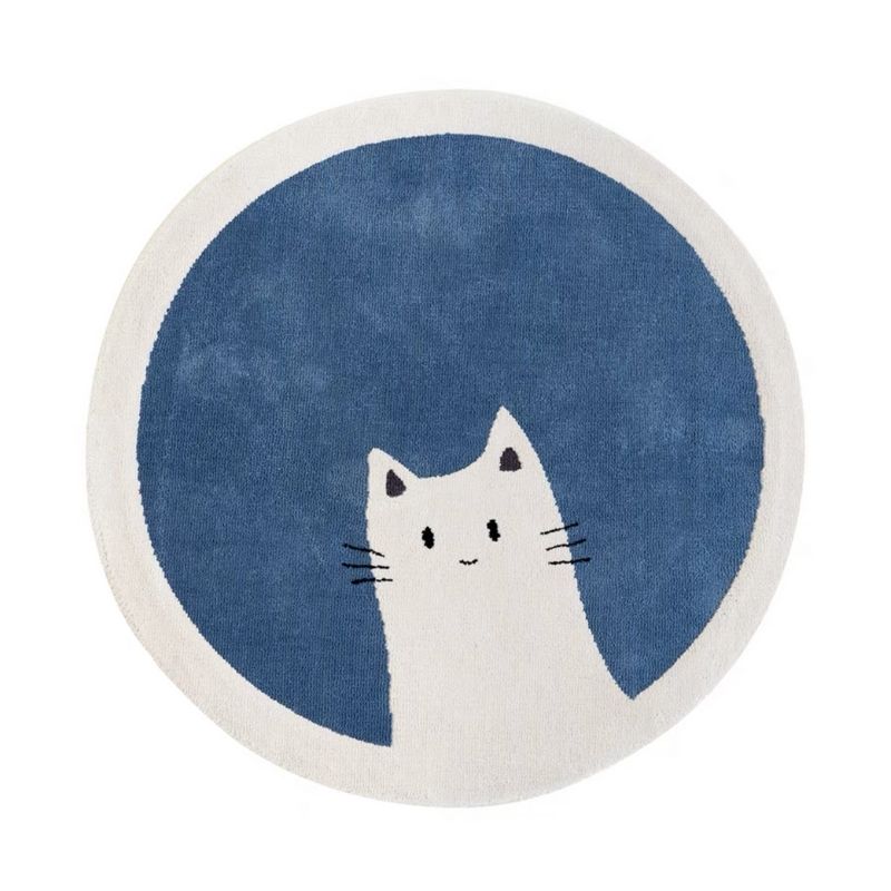 Nursery Round Area Rug Animal Portraits