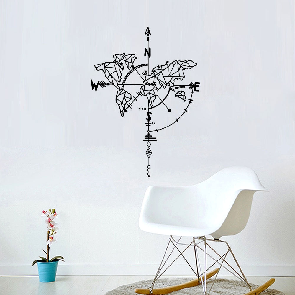 Wall Sticker Geometric World Compass