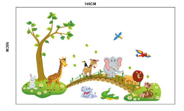 Cartoon Wall Decals Funny Animals