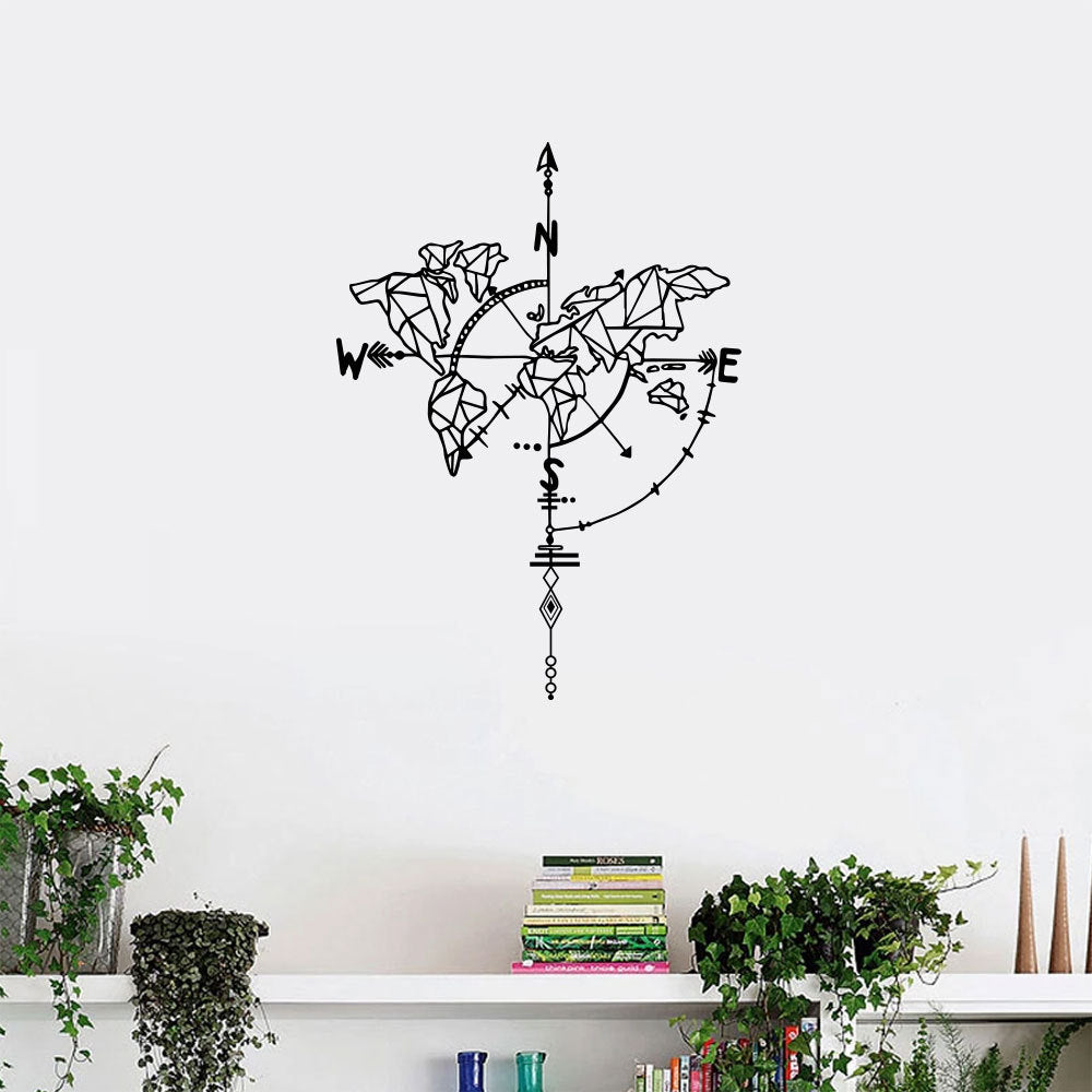 Wall Sticker Geometric World Compass