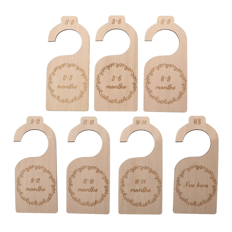 Creative Wooden Baby Closet Size Divider Hanger Set