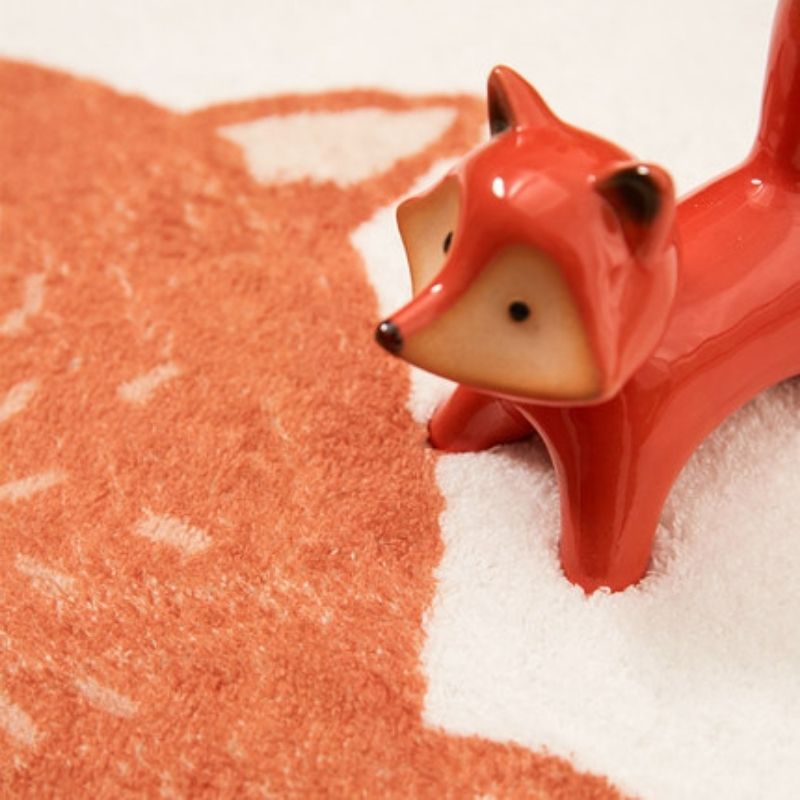 Nursery Round Area Rug Animal Portraits