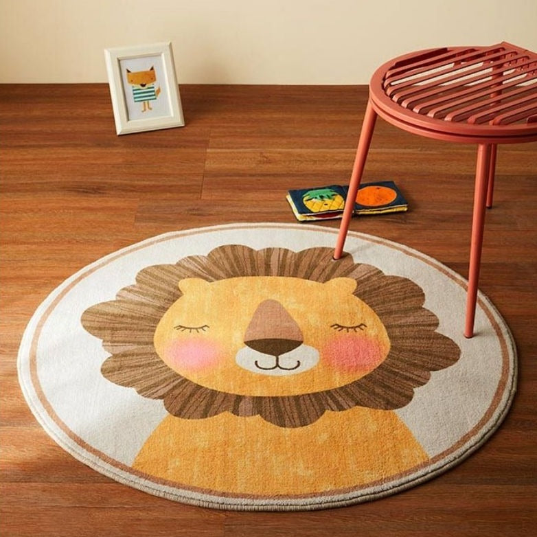 Round Area Rug Cute Animals