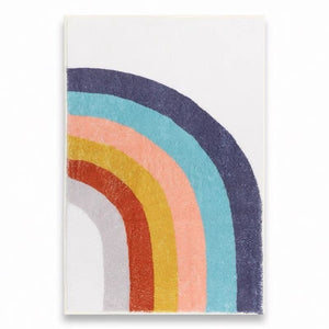 Nursery Soft Area Rug White Rainbow