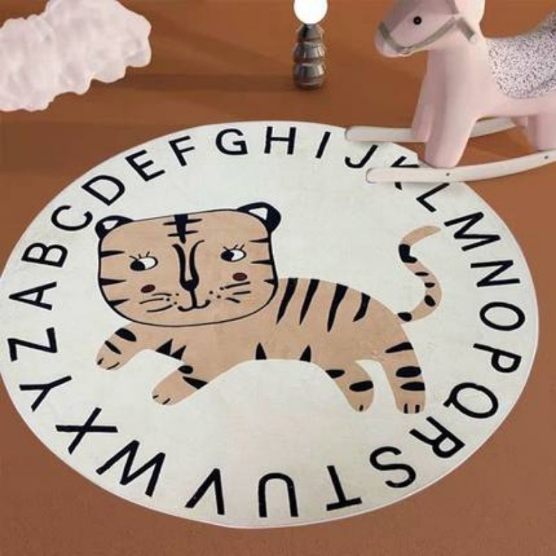 Round Rug ABC Alphabet Animals