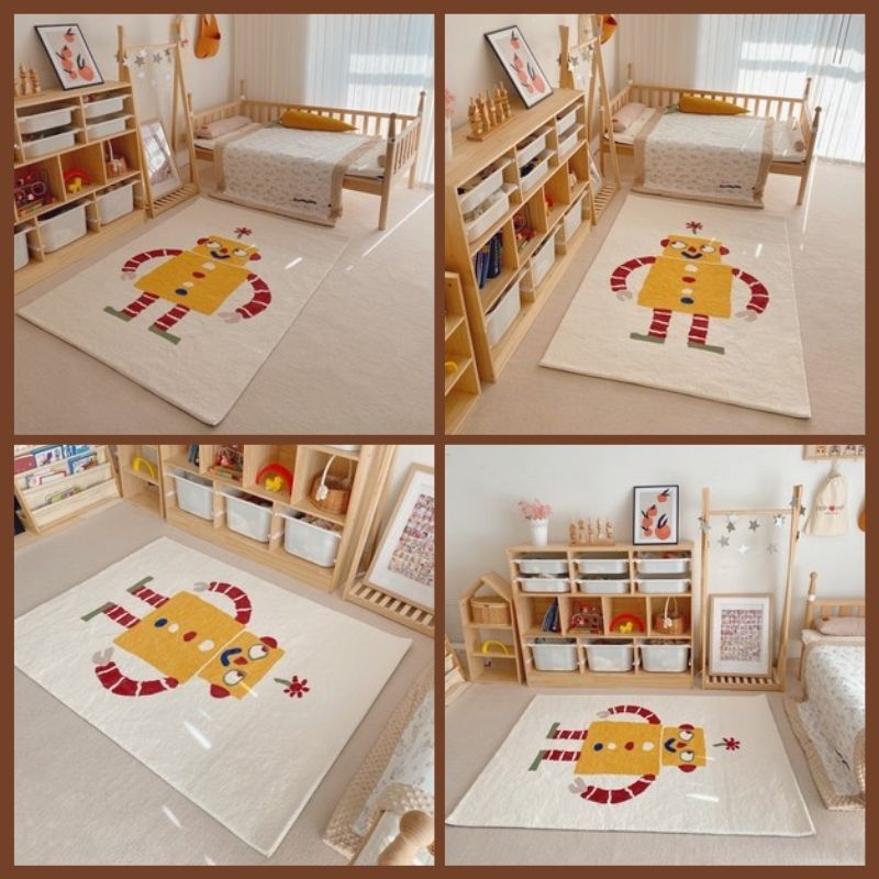 Nursery Soft Area Rug Robot