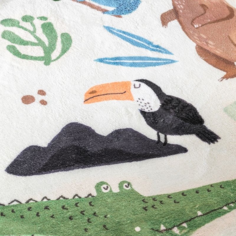 Round Area Rug Cartoon Crocodiles