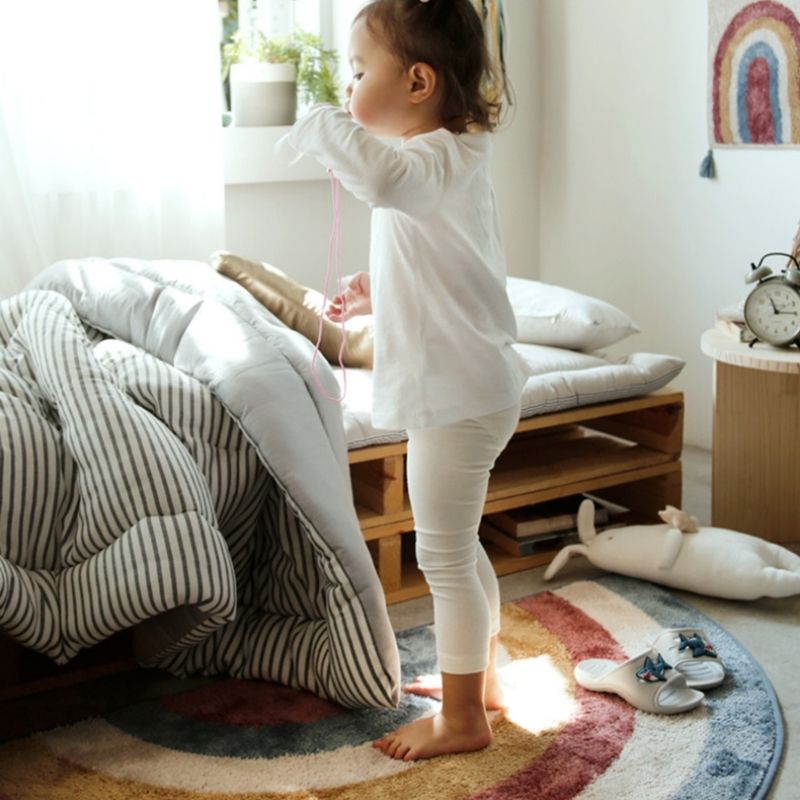 Soft Semicircle Area Rug Rainbow